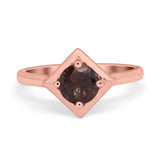 Minimalist Round Natural Stone Solitaire Ring