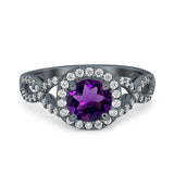 Art Deco Round Natural Stone Wedding Ring