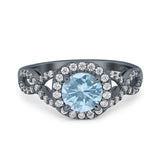 Art Deco Round Natural Stone Wedding Ring