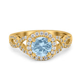 Art Deco Round Natural Stone Wedding Ring