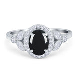 Vintage Style Oval Natural Stone Ring