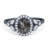 Vintage Style Oval Natural Stone Ring