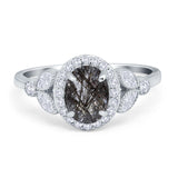 Vintage Style Oval Natural Stone Ring