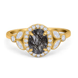 Vintage Style Oval Natural Stone Ring