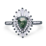 Pear Teardrop Natural Stone Cocktail Ring