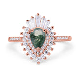 Pear Teardrop Natural Stone Cocktail Ring