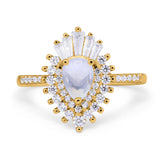 Pear Teardrop Natural Stone Cocktail Ring