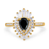 Pear Teardrop Natural Stone Cocktail Ring
