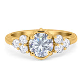 Vintage Style Round Natural Stone Filigree Ring