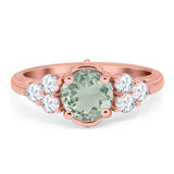 Vintage Style Round Natural Stone Filigree Ring