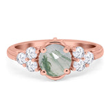 Vintage Style Round Natural Stone Filigree Ring