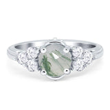Vintage Style Round Natural Stone Filigree Ring