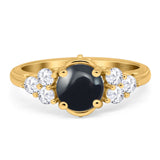 Vintage Style Round Natural Stone Filigree Ring