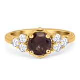 Vintage Style Round Natural Stone Filigree Ring