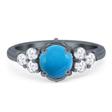 Vintage Style Round Natural Stone Filigree Ring