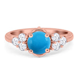 Vintage Style Round Natural Stone Filigree Ring