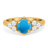 Vintage Style Round Natural Stone Filigree Ring