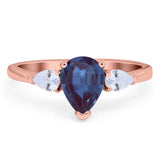 Pear Teardrop Natural Stone Trio Ring