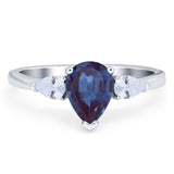 Pear Teardrop Natural Stone Trio Ring