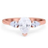 Pear Teardrop Natural Stone Trio Ring