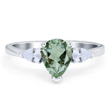 Pear Teardrop Natural Stone Trio Ring