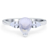 Pear Teardrop Natural Stone Trio Ring
