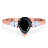 Pear Teardrop Natural Stone Trio Ring