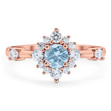 Art Deco Round Natural Stone Flower Ring