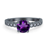 Vintage Style Round Natural Stone Ring