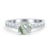 Vintage Style Round Natural Stone Ring