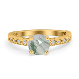 Vintage Style Round Natural Stone Ring