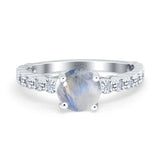 Vintage Style Round Natural Stone Ring