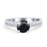 Vintage Style Round Natural Stone Ring