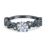Round Natural Stone Filigree Beaded Ring