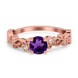Round Natural Stone Filigree Beaded Ring