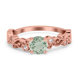 Round Natural Stone Filigree Beaded Ring