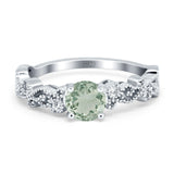 Round Natural Stone Filigree Beaded Ring