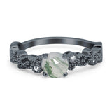 Round Natural Stone Filigree Beaded Ring