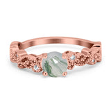 Round Natural Stone Filigree Beaded Ring