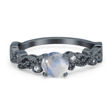 Round Natural Stone Filigree Beaded Ring