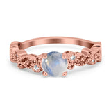 Round Natural Stone Filigree Beaded Ring