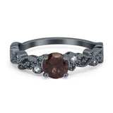 Round Natural Stone Filigree Beaded Ring