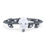 Leaf Style Pear Natural Stone Beaded Ring