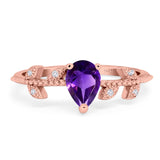 Leaf Style Pear Natural Stone Beaded Ring