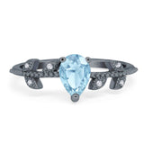 Leaf Style Pear Natural Stone Beaded Ring