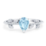 Leaf Style Pear Natural Stone Beaded Ring