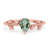 Leaf Style Pear Natural Stone Beaded Ring