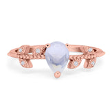 Leaf Style Pear Natural Stone Beaded Ring