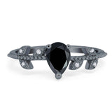 Leaf Style Pear Natural Stone Beaded Ring