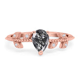 Leaf Style Pear Natural Stone Beaded Ring